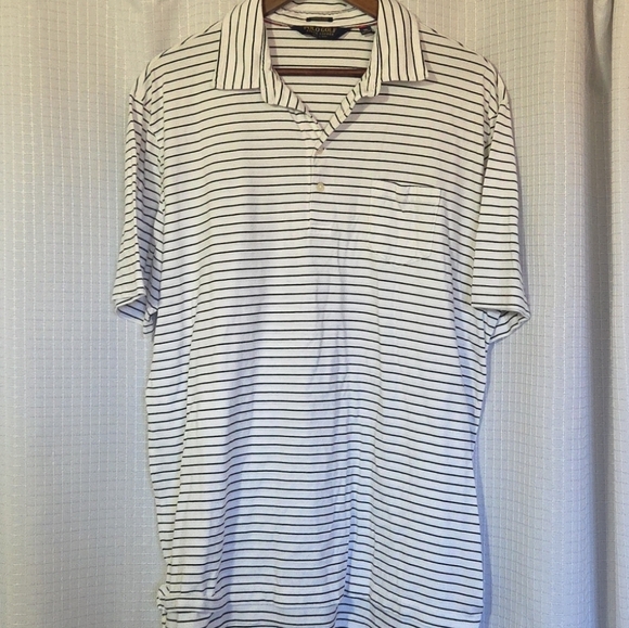 Ralph Lauren Other - Ralph Lauren Polo Shirt Mens XL White Striped Casual Golf Rugby Knit Preppy